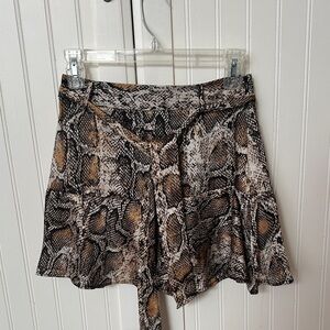 Zara Snake Print Mini Skirt - Brown and Black